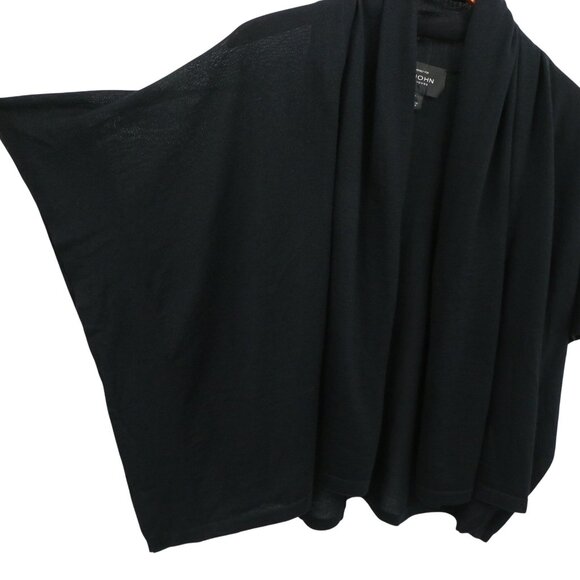 St. John Boutiques Superfine Merino Silk Cashmere Knit Black Cardigan Sweater P - Picture 3 of 4
